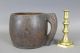 Rare Late 18th C American Wooden Carved Tavern Mug In Grungy Surface Primitives photo 1