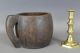 Rare Late 18th C American Wooden Carved Tavern Mug In Grungy Surface Primitives photo 2