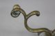 Rare 18th C American Brass Double Side Jamb Hook Lemon Top Finials Old Patina Primitives photo 10