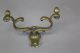 Rare 18th C American Brass Double Side Jamb Hook Lemon Top Finials Old Patina Primitives photo 2