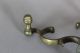Rare 18th C American Brass Double Side Jamb Hook Lemon Top Finials Old Patina Primitives photo 5