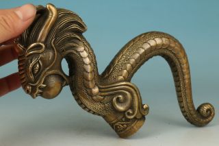 Gothic Bronze Devil Dragon Statue Cane Walking Stick Head photo