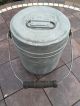 Vintage Primitive Coal Miner ' S Lunch Bucket 4 - Pc Aluminum Bail Handle Wood Grip Primitives photo 2
