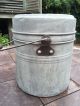 Vintage Primitive Coal Miner ' S Lunch Bucket 4 - Pc Aluminum Bail Handle Wood Grip Primitives photo 3