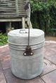 Vintage Primitive Coal Miner ' S Lunch Bucket 4 - Pc Aluminum Bail Handle Wood Grip Primitives photo 4