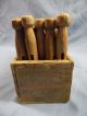 Vintage 72,  Antique Clothes Pins Wood Cheese Box Country Decor 4 Laundry Room Primitives photo 2