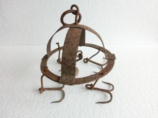 Wow Extremely Rare Antique Hand Forged Wrought Iron Primitive Water Well Hooks photo