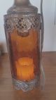 Antique Vintage Amber Crackle Glass Ornate Hanging Brass Lights Chandeliers, Fixtures, Sconces photo 4