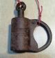 Antique Primitive Hand Forged Iron Hasp Cylinder Padlock With Screw Key Locks & Keys photo 2