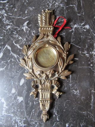 Antique French Bronze Ornament To Hang Pocket Watch Xix Th.  C. photo