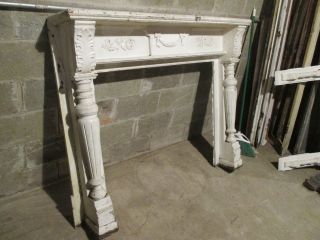 Antique Carved Walnut Fireplace Mantel 57 X 48 Architectural Salvage photo