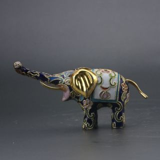 Chinese Cloisonne Handmade Carved Elephant Statue Z263 photo