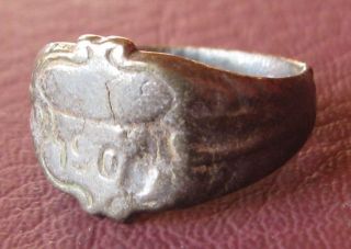 Antique Bronze Ring Dated 1908 Sz: 4 3/4 Us 15.  25mm 11781 photo
