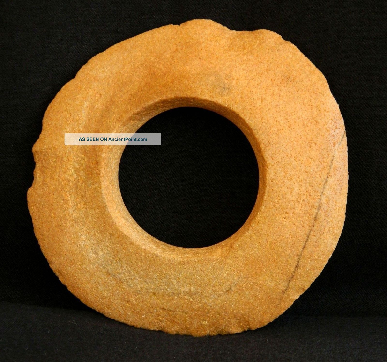 Ochre Color Quartzite Annular Disc - Saharian Neolithic Neolithic & Paleolithic photo