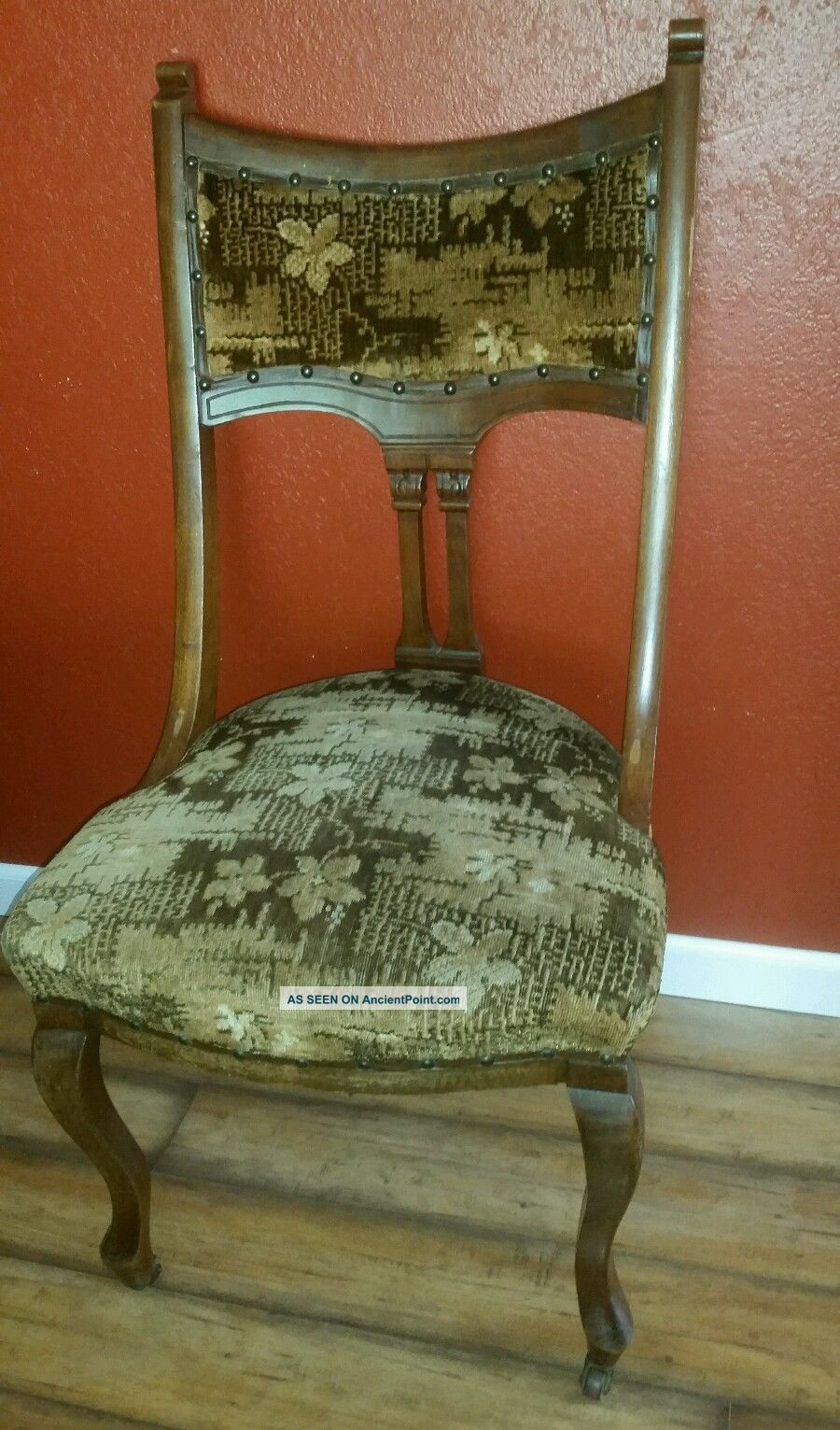 Antique Late 1800 ' S Victorian Eastlake Walnut Parlor Chair 1800-1899 photo