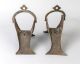 2 Antique Engraved Brass Turkish Riding Stirrups Rustic Collectible Other Ethnographic Antiques photo 1