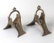 2 Antique Engraved Brass Turkish Riding Stirrups Rustic Collectible Other Ethnographic Antiques photo 4