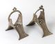 2 Antique Engraved Brass Turkish Riding Stirrups Rustic Collectible Other Ethnographic Antiques photo 7