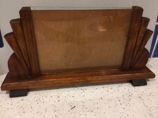 Vintage Period Art Deco Wooden Photo / Picture Frame With Glass photo
