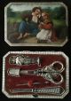 Antique German Stobwasser Sewing Etui Figural Needle Case Lacquer Painted 1818 Other Antique Sewing photo 10