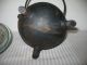 Cast Iron Fire Starter Smudge Pot Cauldron With Wand Brass Lid Vintage Antique Hearth Ware photo 5