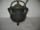 Cast Iron Fire Starter Smudge Pot Cauldron With Wand Brass Lid Vintage Antique Hearth Ware photo 8