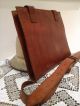 Vintage Italian Saddle Leather Artist Case Large Satchel /messenger Attache Bag Other Antiquities photo 3
