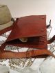 Vintage Italian Saddle Leather Artist Case Large Satchel /messenger Attache Bag Other Antiquities photo 7