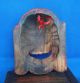 Antique Handmade Carving & Colored Drawing Wood Mask Smiling Face Buddha 7.  48 