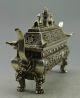Collectible Decorate Old Handwork Tibet Silver Carve Tower Dragon Incense Burner Other Chinese Antiques photo 1