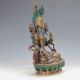 Chinese Antique Brass Hand - Carved Painted Buddism Bodhisattva Statue Green Tara Kwan-yin photo 7