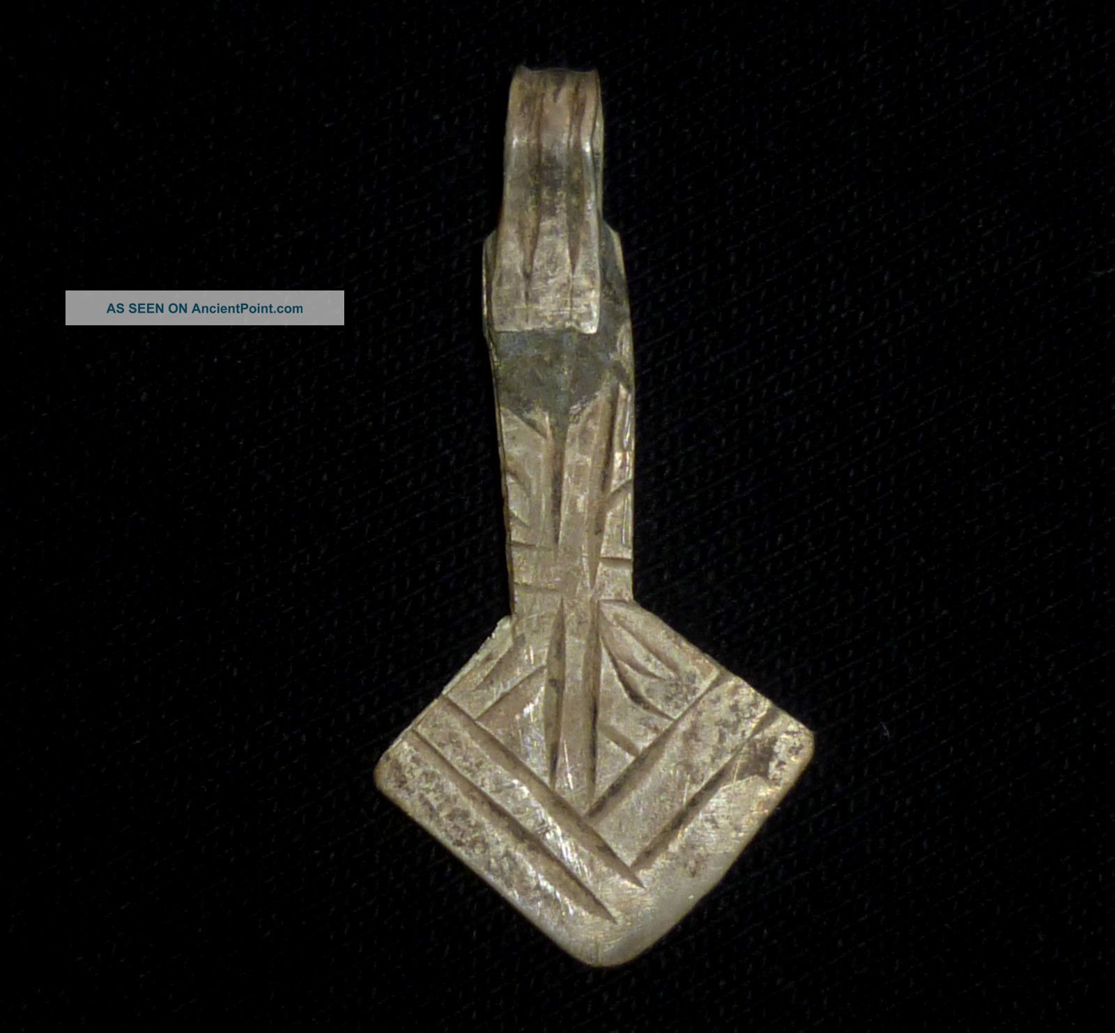 Viking Ancient Artifact Silver Amulet / Pendant Circa 700 - 800 Ad - 3478 Scandinavian photo