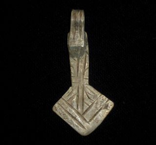 Viking Ancient Artifact Silver Amulet / Pendant Circa 700 - 800 Ad - 3478 photo