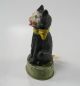 Rare Figural Metal Black Cat Tape Measure Antique Sewing Tools, Scissors & Measures photo 2