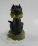 Rare Figural Metal Black Cat Tape Measure Antique Sewing Tools, Scissors & Measures photo 3