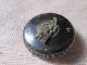 Antique Brass Metal Button Black Glass Ladys Head Center Tread Gathered Shank Buttons photo 3