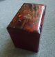 Red Lacquer Chinoiserie Tea Caddy C 1850 Boxes photo 6