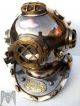 Antique Copper Brass Diving Helmet U.  S Navy Mark V Full Size 18 Diving Helmets photo 1