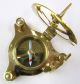 Brass Sundial Compass W/ Wood Box Nautical Maritime Camping Hiking Compasses photo 8