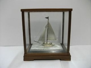 The Sailboat Of Silver Of The Most Wonderful Japan.  A Japanese Antique. photo