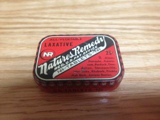 Antique All Vegetable Laxative Natures Remedy Mini Tin Us Pat Office photo