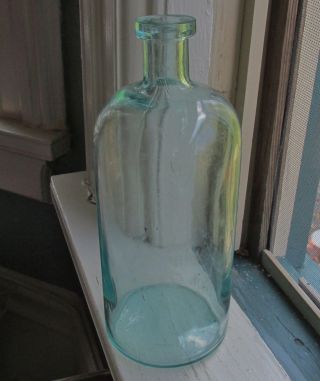 Vintage W.  T.  & Co.  Whitall - Tatum Aqua Glass Apothecary Bottle,  Millville,  Nj photo