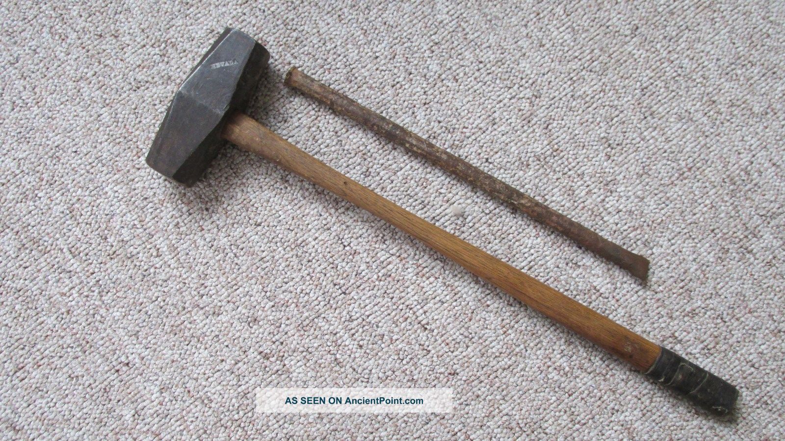 Nevada Stamped Miners Double Jack Eight Pound Rock Drill Hammer - F.  Plumb Marked Mining photo