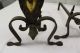 Antique Bronze And Wrought Iron Andirons Thistle And Rose Fireplaces & Mantels photo 2