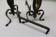 Antique Bronze And Wrought Iron Andirons Thistle And Rose Fireplaces & Mantels photo 3
