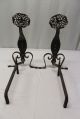 Antique Bronze And Wrought Iron Andirons Thistle And Rose Fireplaces & Mantels photo 4