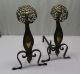 Antique Bronze And Wrought Iron Andirons Thistle And Rose Fireplaces & Mantels photo 6