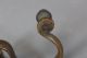 Rare 18th C American Brass Jamb Hook Great Design Old Surface Rare Acorn Finial Primitives photo 9