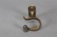 Rare 18th C American Brass Jamb Hook Great Design Old Surface Rare Acorn Finial Primitives photo 2