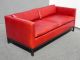 Design Within Reach Contemporary Red Leather Low Profile Designer Sofa Couch Post-1950 photo 1